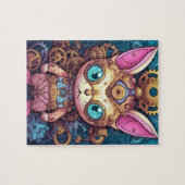 金ゴールドスチームパンク猫ロボット ジグソーパズル (横)