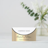 金ゴールドスチールメタルプロフェッショナルミニマリズムエレガント 名刺 (スタンド正面)