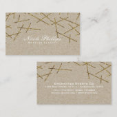 金ゴールドスティック紙吹雪モダンナチュラルビジネスカード 名刺 (正面/裏面)