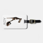 金ゴールドスティレットはモノグラムでサンダル ラゲッジタグ (正面横)