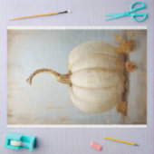 金ゴールドステムの切り離し付きホワイトカボチャ 薄葉紙 (クラフト)