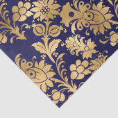 金ゴールドステンシルフラワーズオンパープルデクページ 薄葉紙 (詳細)