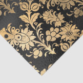 金ゴールドステンシルフラワーズオンブラックデクページ 薄葉紙 (詳細)