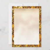 金ゴールドステンドグラスバラ美しいと獣 招待状 (裏面)