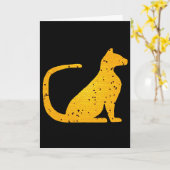金ゴールドステンドグラス猫CrystalKatzカード カード (黄色い花)