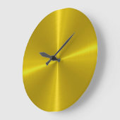 金ゴールドステンレススチールメタルルックデコ ラージ壁時計 (傾斜)