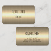 金ゴールドステンレススチールメタルルック#2 名刺 (正面/裏面)