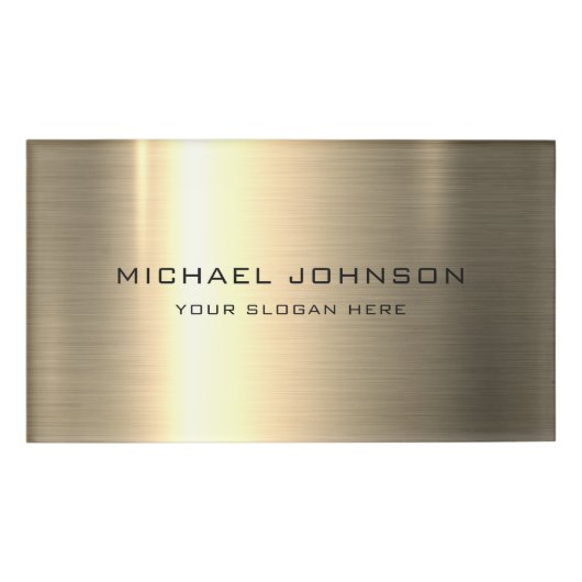 金ゴールドステンレス鋼パーソナライズされた金属 名札 (正面)