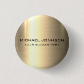 金ゴールドステンレス鋼ボタン 缶バッジ (正面)