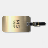 金ゴールドステンレス鋼金属ラゲッジタグ ラゲッジタグ (正面横)
