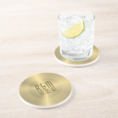 金ゴールドステンレス鋼2ルックモノグラム コースター (側面)