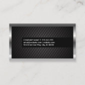 金ゴールドストックのロゴ | 黒いタイリング | シルバーメタリック 名刺 (裏面)