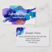 金ゴールドストックの名刺テンプレートの水色 名刺 (正面/裏面)