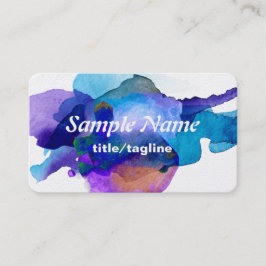 金ゴールドストックの名刺テンプレートの水色 名刺