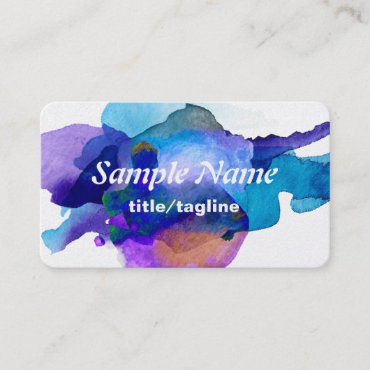 金ゴールドストックの名刺テンプレートの水色 名刺 (正面)