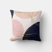 金ゴールドストモダンロークと円のピンクミニマルデザイン クッション (正面)
