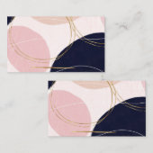 金ゴールドストモダンロークと円のピンクミニマルデザイン 名刺 (正面/裏面)