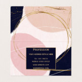 金ゴールドストモダンロークと円のピンクミニマルデザイン 名刺 (内部フラット)