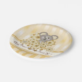 金ゴールドストライプかわいいコアラ赤ちゃんシャワー/子供の誕生日 ペーパープレート (アングル)