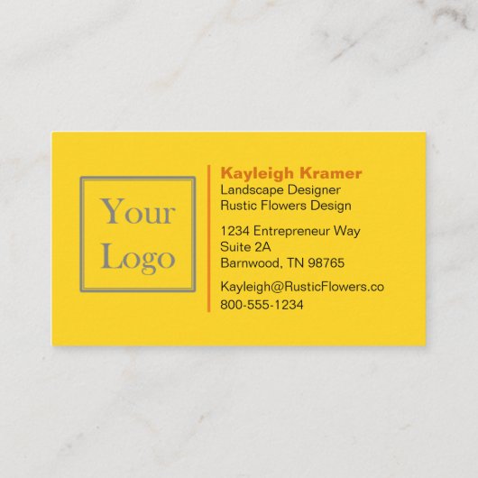 金ゴールドストライプとヒマワリモノグラムの 名刺 (裏面)