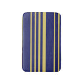 金ゴールドストライプと海軍パターン(の模様が)ある バスマット (正面縦)