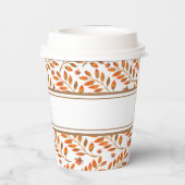 金ゴールドストライプと紅葉ボタニカルカスタマイズ 紙コップ (裏面)