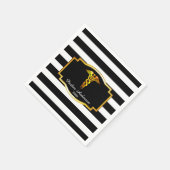 金ゴールドストライプのカドゥセウス医療 |看護卒業 スタンダードカクテルナプキン (角)