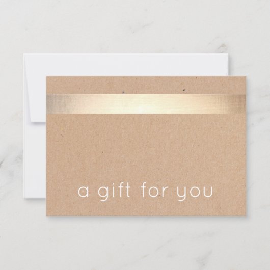 金ゴールドストライプのクラフトタンダンボールギフト券 (正面)