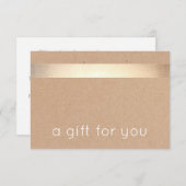 金ゴールドストライプのクラフトタンダンボールギフト券 (正面/裏面)