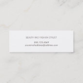 金ゴールドストライプのターコイズブルー美しいサロン及びスパ スキニー名刺 (裏面)