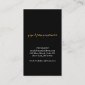 金ゴールドストライプのパターンヨガインストラクター 名刺 (裏面)