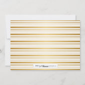 金ゴールドストライプのパターンHappy New Yearフォトカード シーズンカード (裏面)