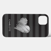 金ゴールドストライプのパーソナライズされた Case-Mate iPhoneケース (裏面 (横))