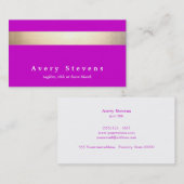 金ゴールドストライプのピモダンックマゼンタ 名刺 (正面/裏面)