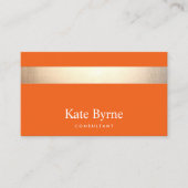 金ゴールドストライプのモダンオスタイリッシュレンジ 名刺 (正面)