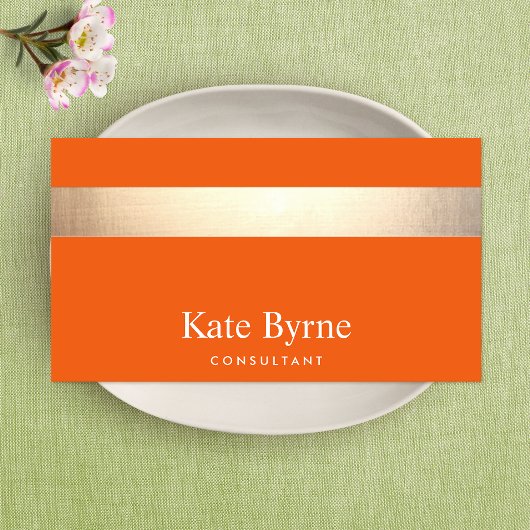 金ゴールドストライプのモダンオスタイリッシュレンジ 名刺