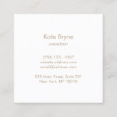 金ゴールドストライプのモダンコーラル スクエア名刺 (裏面)