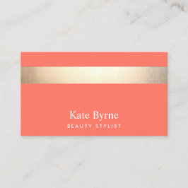 金ゴールドストライプのモダンスタイリッシュサンゴ 名刺