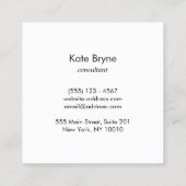 金ゴールドストライプのモダンネイビーブルー スクエア名刺 (裏面)