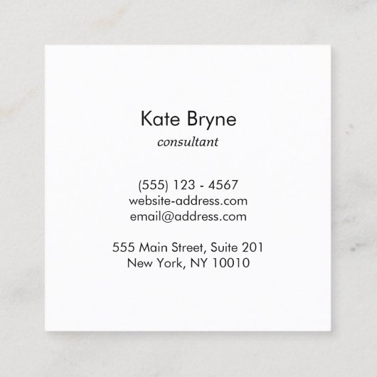 金ゴールドストライプのモダンネイビーブルー スクエア名刺 (裏面)