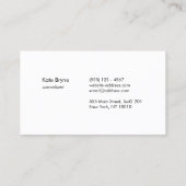 金ゴールドストライプのモダンネイビーブルー 名刺 (裏面)