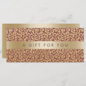 金ゴールドストライプのモダンヒョウのギフト券 (正面/裏面)