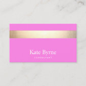 金ゴールドストライプのモダンピスタイリッシュンク 名刺 (正面)