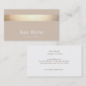 金ゴールドストライプのモダンベエスタイリッシュージュタン 名刺 (正面/裏面)