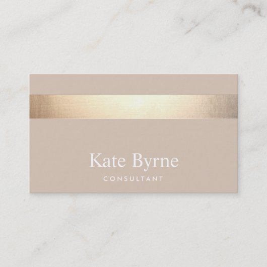 金ゴールドストライプのモダンベエスタイリッシュージュタン 名刺 (正面)