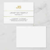 金ゴールドストライプのモノグエレガントラムデザイントレンディープレーン 名刺 (正面/裏面)