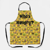 金ゴールドストライプの長方形 エプロン (正面)