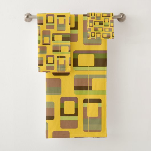 金ゴールドストライプの長方形 バスタオルセット (インサイチュ)