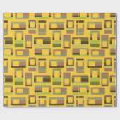 金ゴールドストライプの長方形 ラッピングペーパー (フラット)