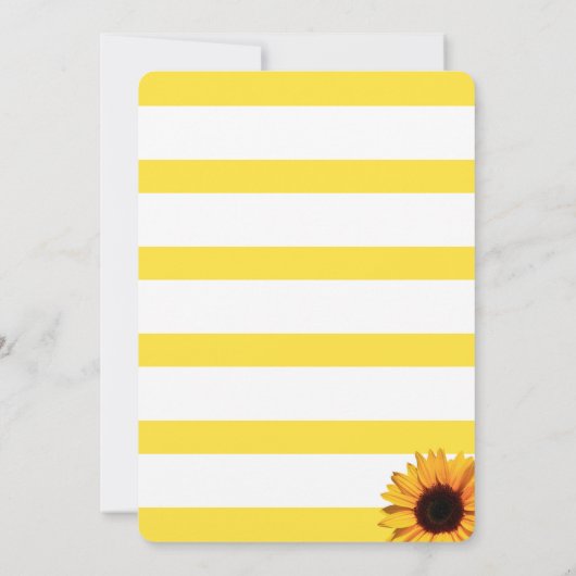 金ゴールドストライプアンドサンフラワーバルミツワー招待状 招待状 (裏面)